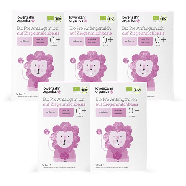 Löwenzahn Organics Bio Anfangsnahrung Pre Auf Ziegenmilchbasis 5 X 500 G Ab Der Geburt