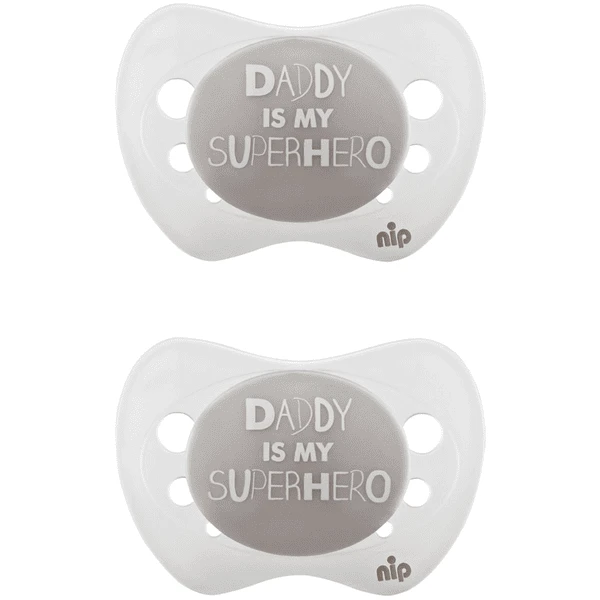 Nip® Schnuller Gr. 1 Silikon Daddy Is My Superhero 2 Stück